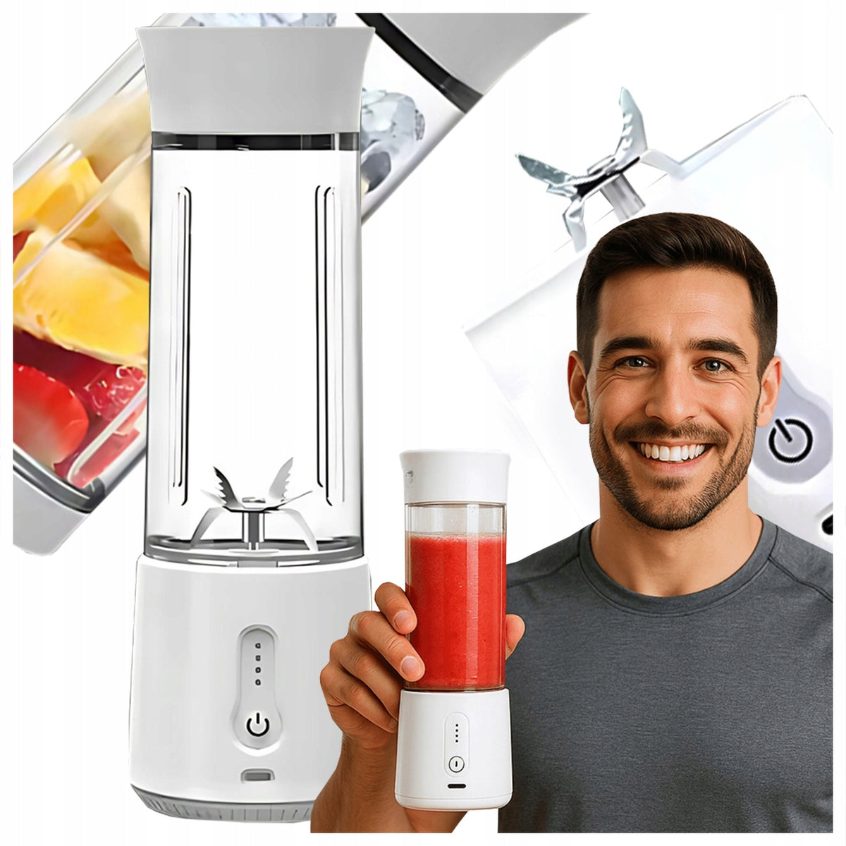 HANDHELD CUP BLENDER WIRELESS PORTABLE CHARGING USB POWER 150W