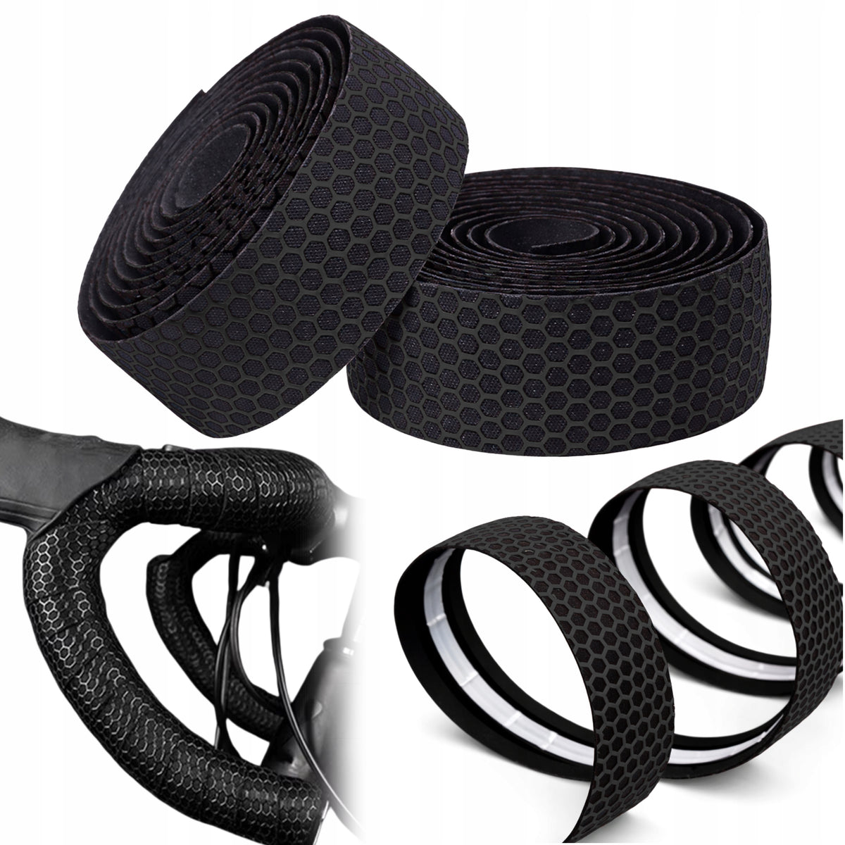 HANDLEBAR WRAP BICYCLE HANDLEBAR TAPE SOFT FOAM BLACK 2PCS