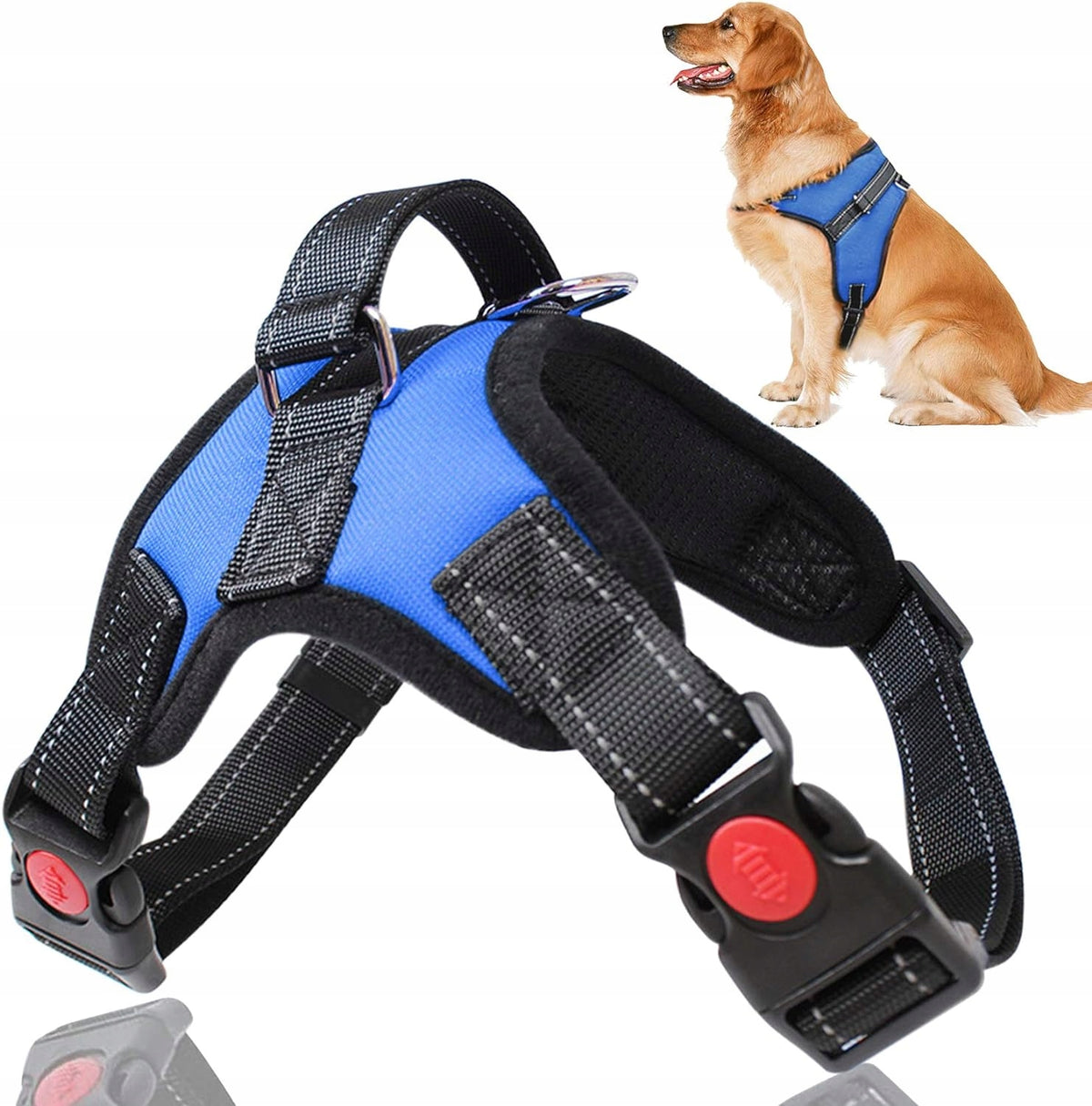 HARNESS + DOG LEASH SOFT reflective vest Roz. M