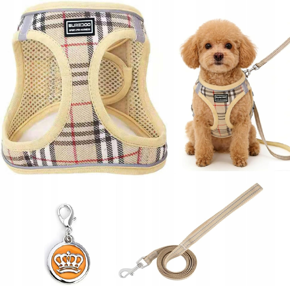 HARNESS FOR SMALL DOGS PUPPIES STEP-IN BREATHABLE REFLECTORS