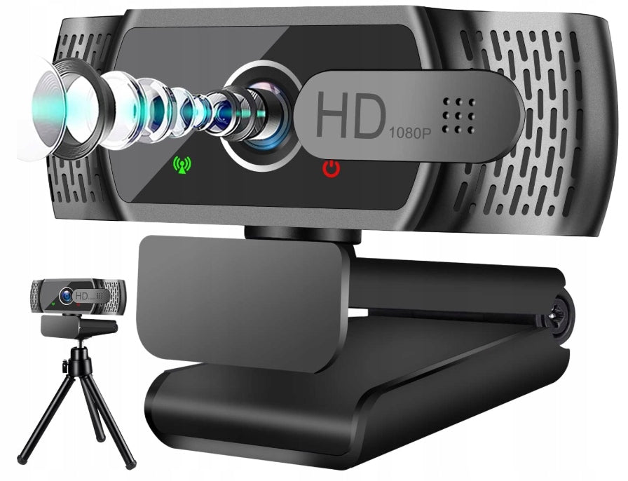 HD 1080p Webcam with Microphone Black