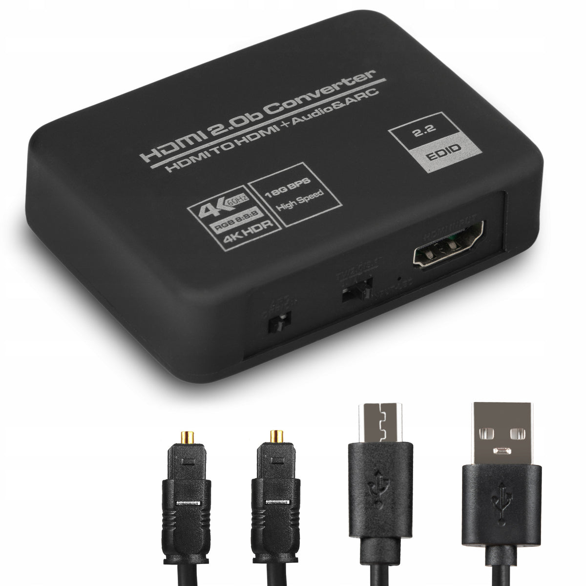 HDMI 2.0 TOSLINK AUDIO CONVERTER ARC TOSLINK CINCH AUX HDCP 4K