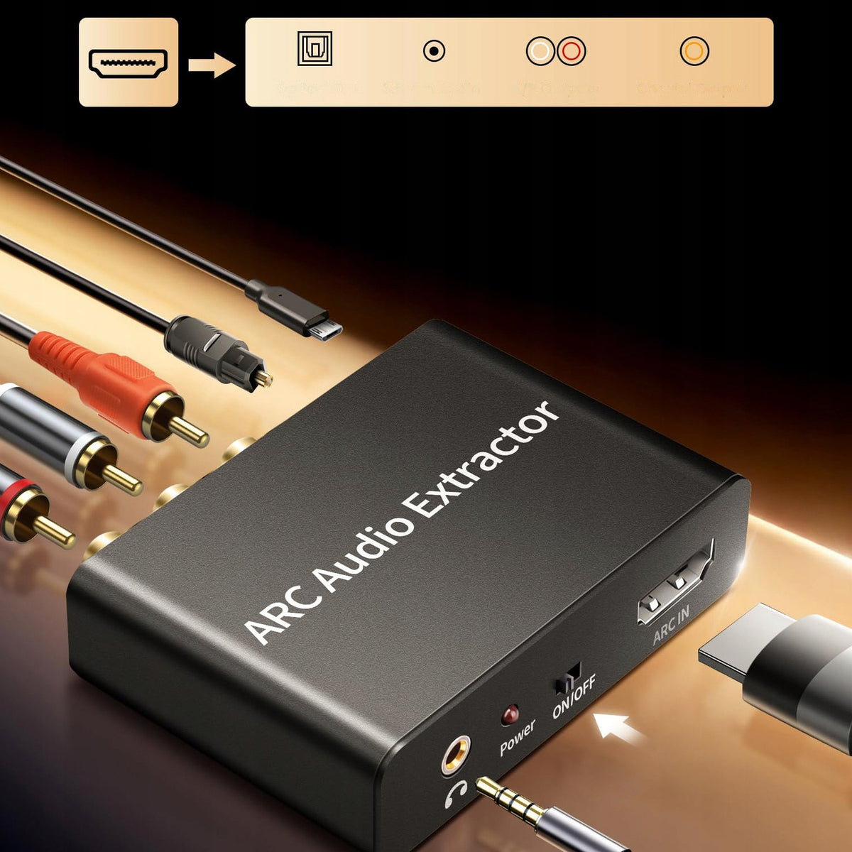 HDMI ARC Audio Extractor Converter for Coaxial Fiber Kit Model WS65200