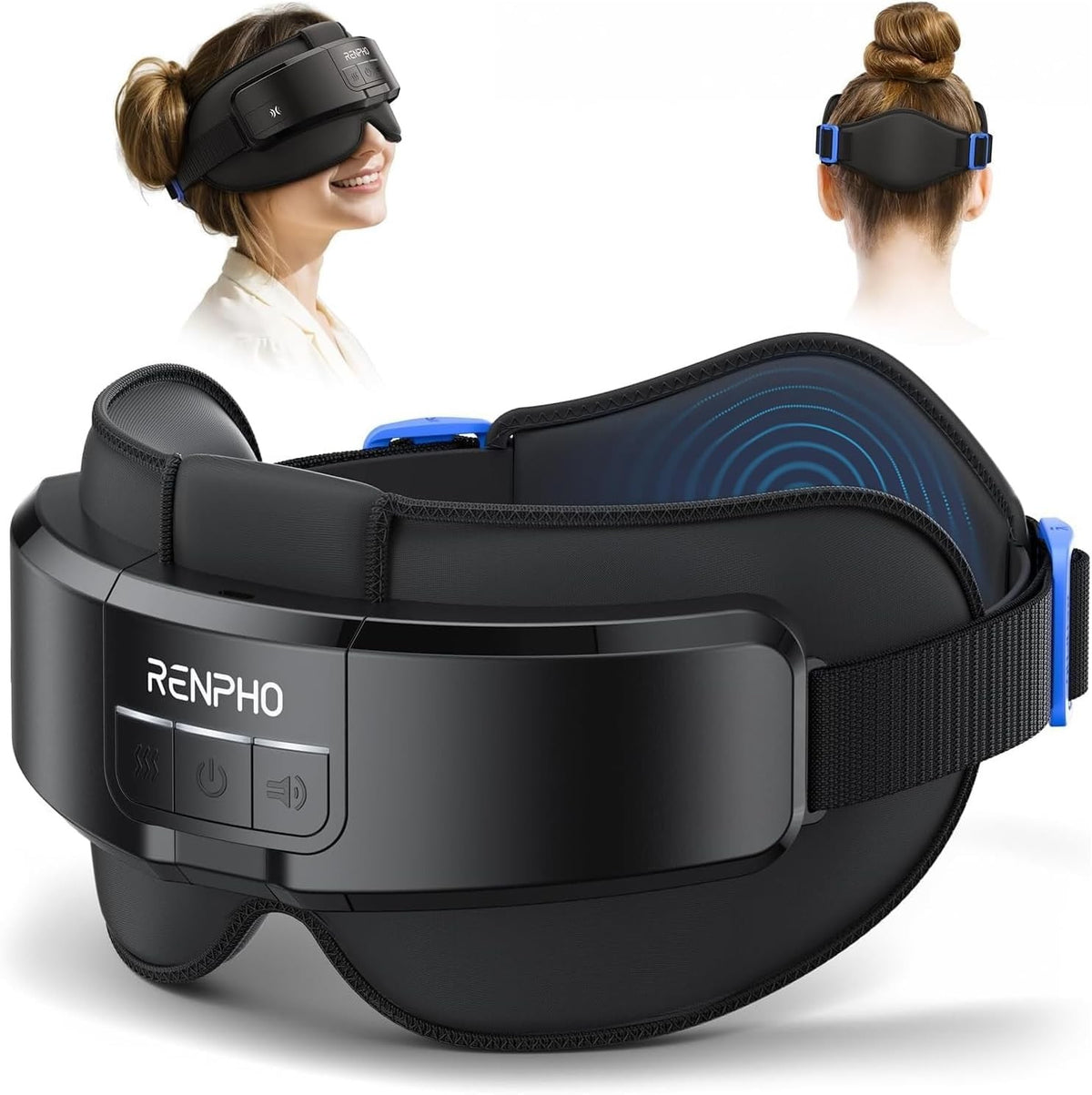 HEAD AND EYE MASSAGER RENPHO THERMOTHERAPY COMPRESSION 3D BLUETOOTH BLACK