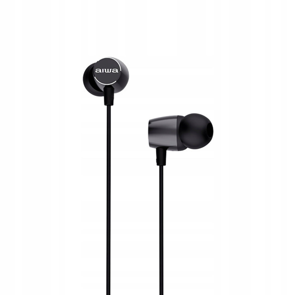 HEADPHONES AIWA WIRED ESTM-30BK EARBUDS BLACK Packaging status original