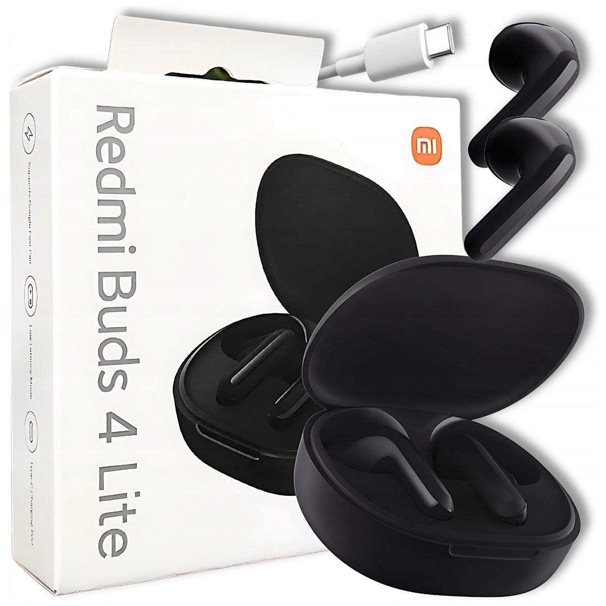 HEADPHONES XIAOMI REDMI BUDS 4 LITE WIRELESS BLUETOOTH BLACK GIFT