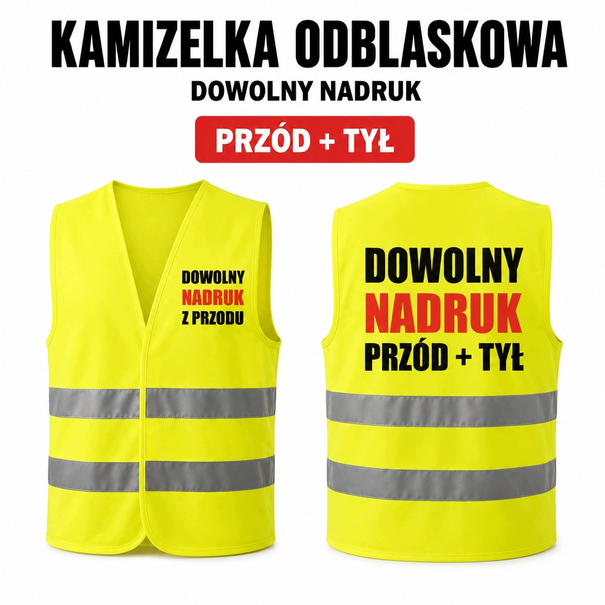 HEALTH AND SAFETY REFLECTIVE VEST WITH ITS OWN PRINT LOGO YELLOW SIZE XL Packaging status original