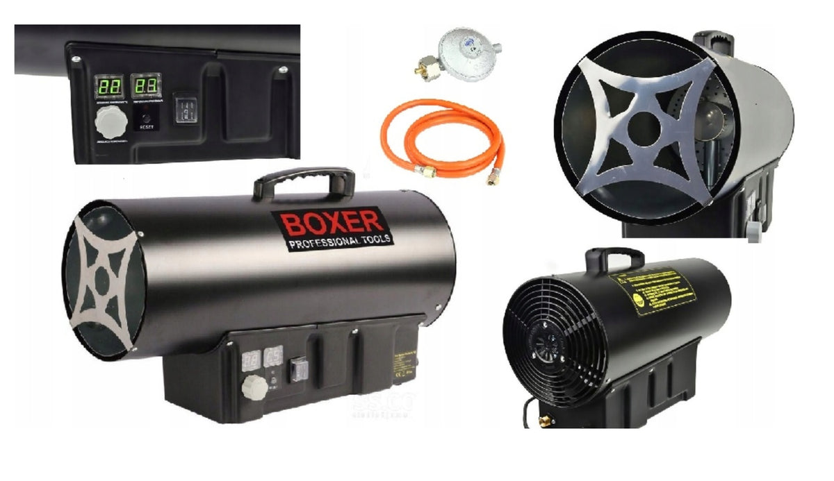 HEATER GAS BLOWER STOVE 25KW LCD THERMOSTAT 230V/50Hz REDUCER