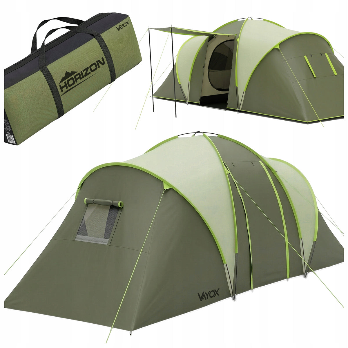 HIKING CAMPING TENT 6 PERSONS WATERPROOF FAMILY BEDROOM VAYOX