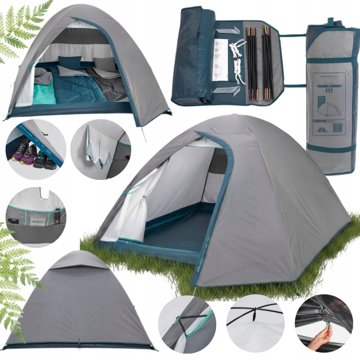 HIKING TENT LARGE CAMPING WATERPROOF 3 PERSON DURABLE LIGHTWEIGHT