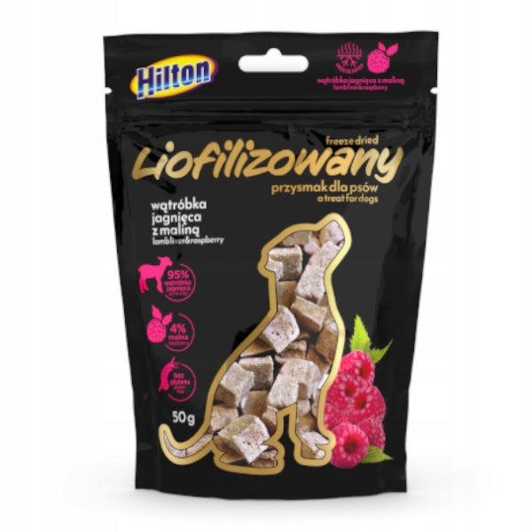 HILTON FREEZE-DRIED TREAT WITH LAMB LIVER AND RASPBERRY 50g FOR DOGS