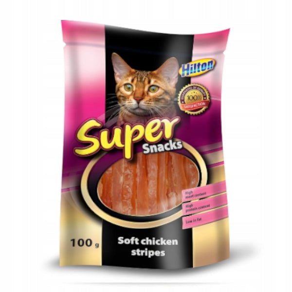HILTON SOFT CHICKEN STRIPS CAT TREATS 100g
