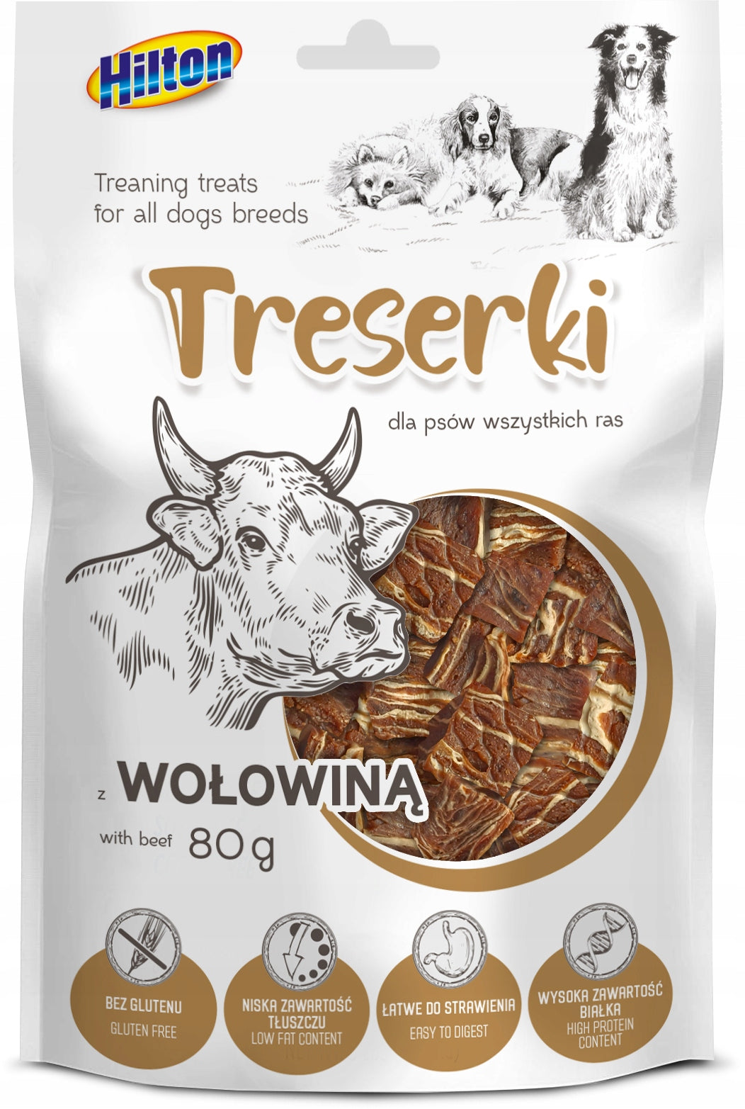HILTON TRAINERS WITH BEEF DOG TREATS 80g