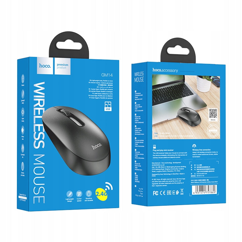 HOCO wireless computer mouse 2,4G 1200 dpi GM14 black Manufacturer code GM14