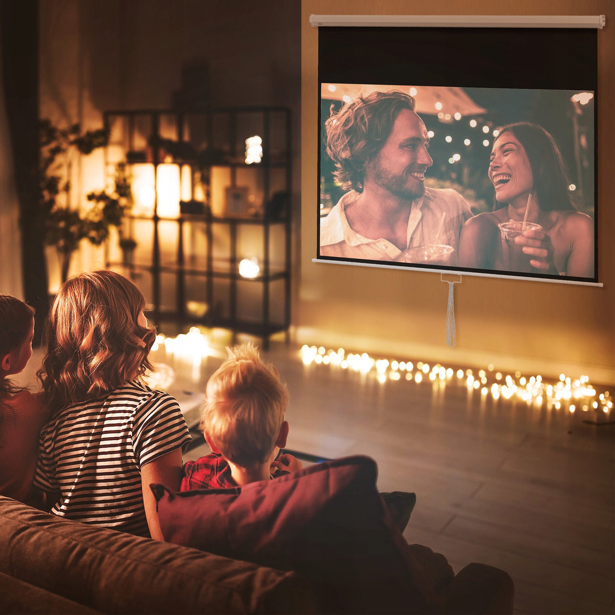HOMCOM Projection Screen, Inc. Stand, Wall-Ceiling Mount 16:9 4K Packaging status original