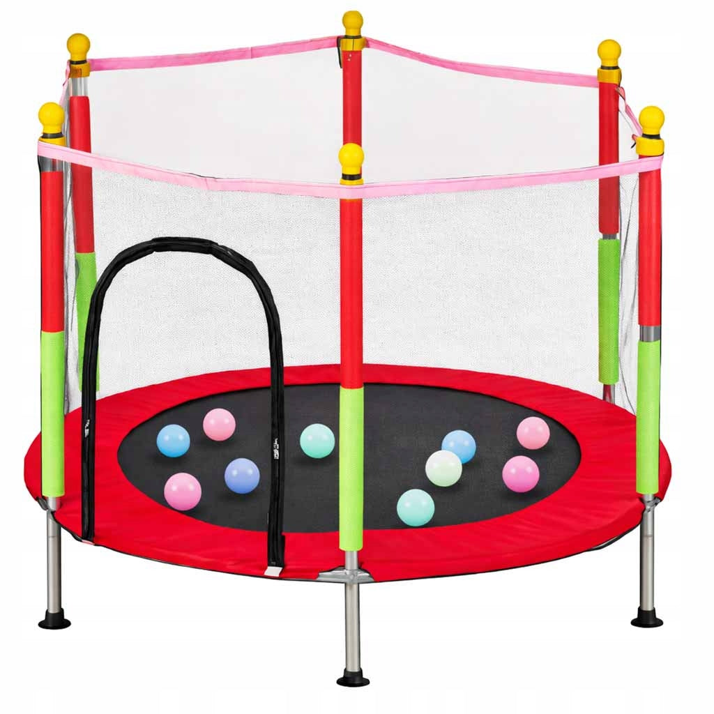 HOME GARDEN TRAMPOLINE FOR CHILDREN 140 CM WITH SAFETY NET SMALL + BALLS