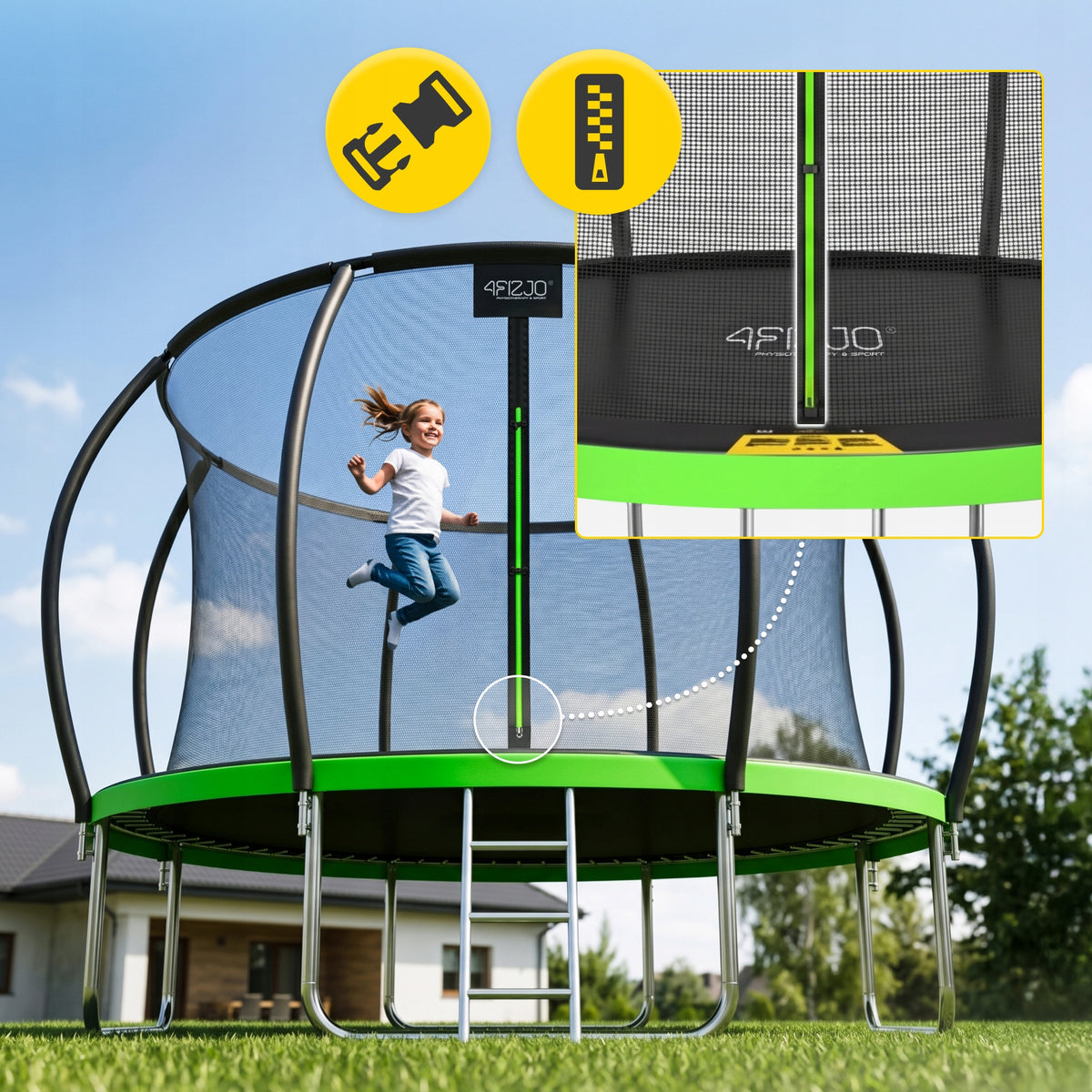 HOME GARDEN TRAMPOLINE FOR KIDS GARDEN WITH MESH LADDER 14 FT Packaging status original
