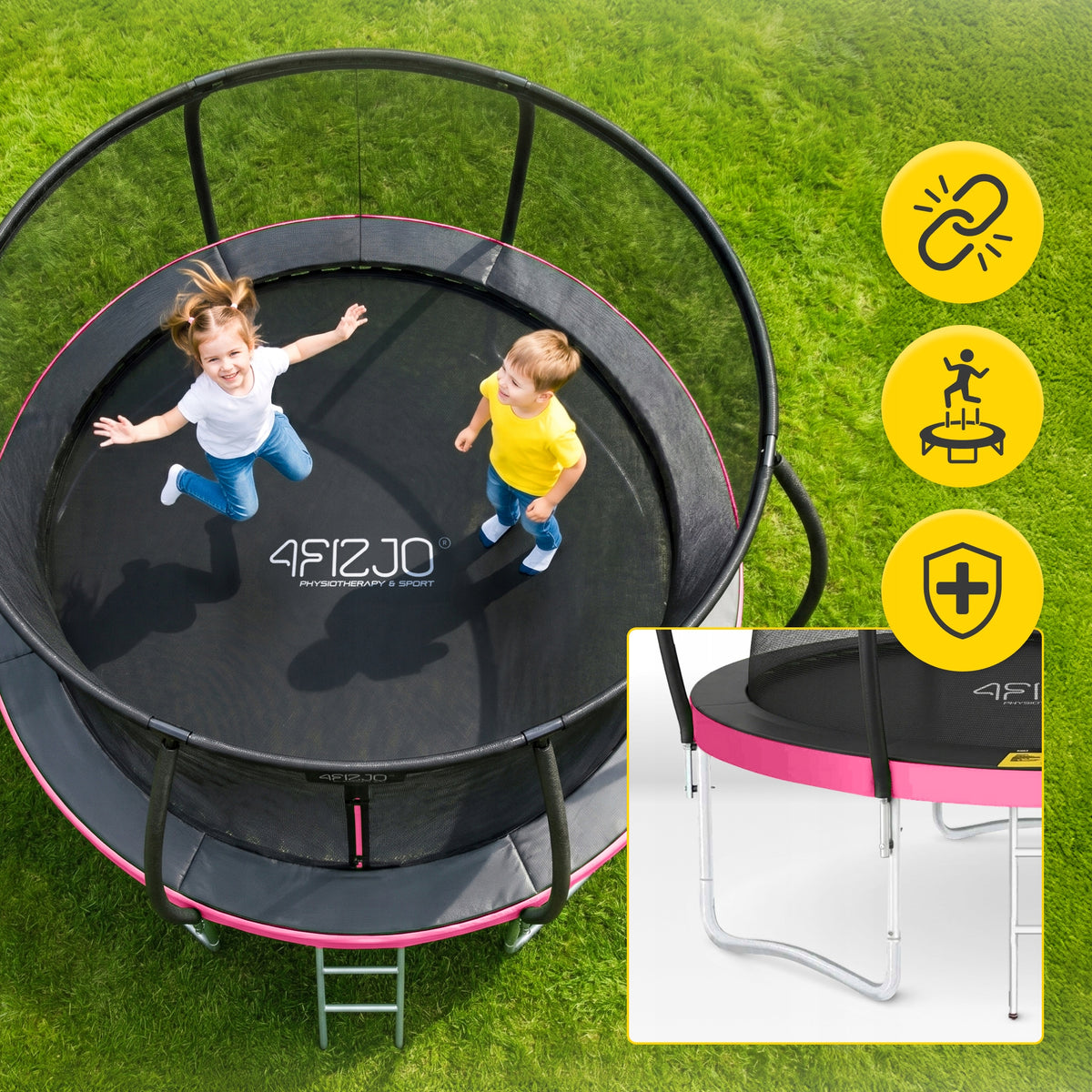 HOME GARDEN TRAMPOLINE FOR KIDS INDOOR SAFETY MESH 8FT Packaging status original