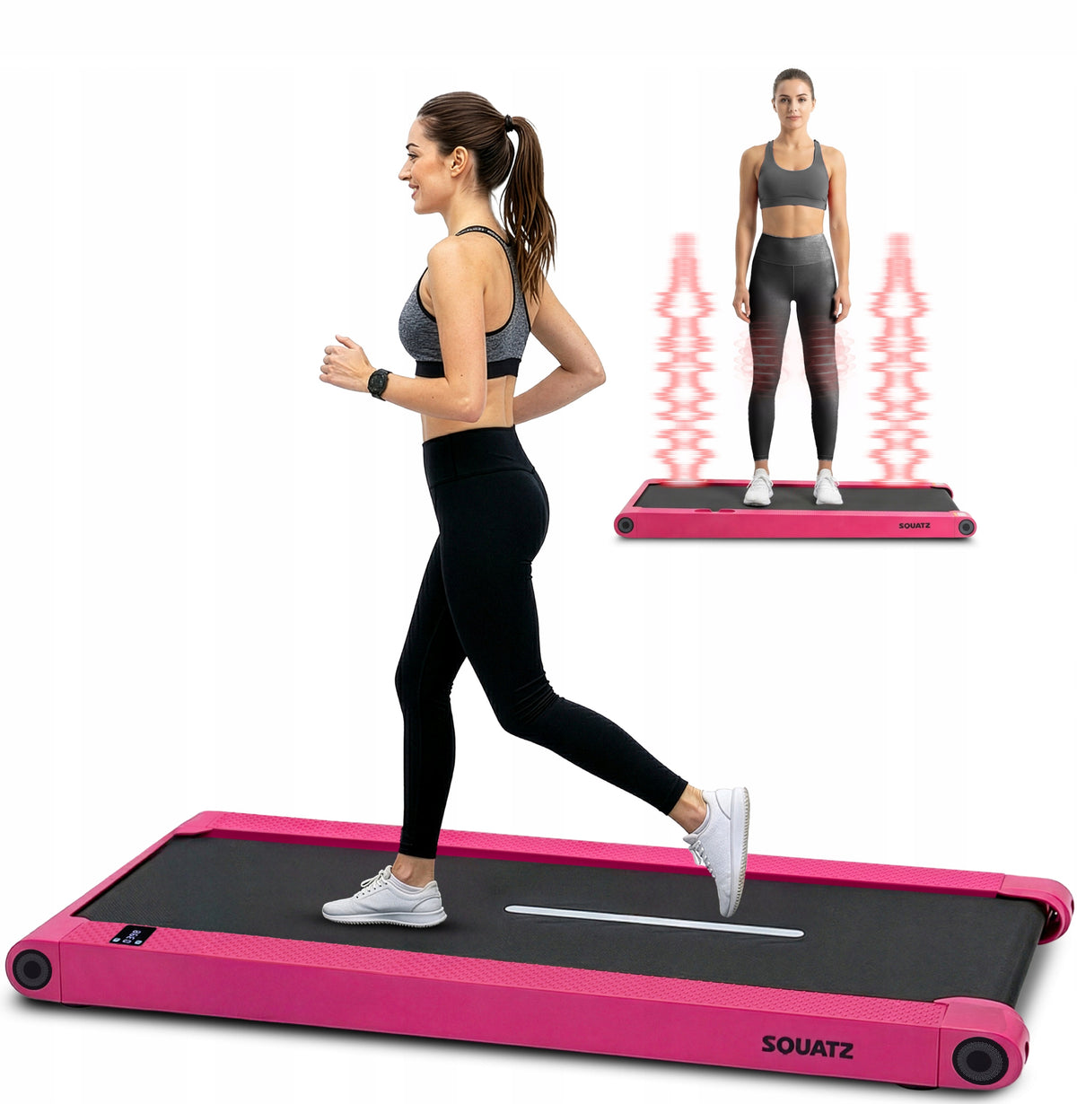 HOME TREADMILL ELECTRIC FOLDING VIBRATION FUNCTION WALKING PAD PINK