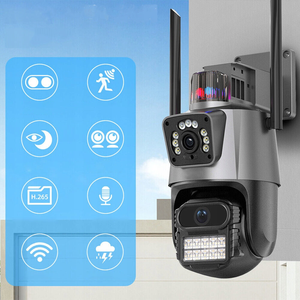 HOMKEL IP Camera SMART Outdoor Rotating Dual WiFi ALARM Packaging status original