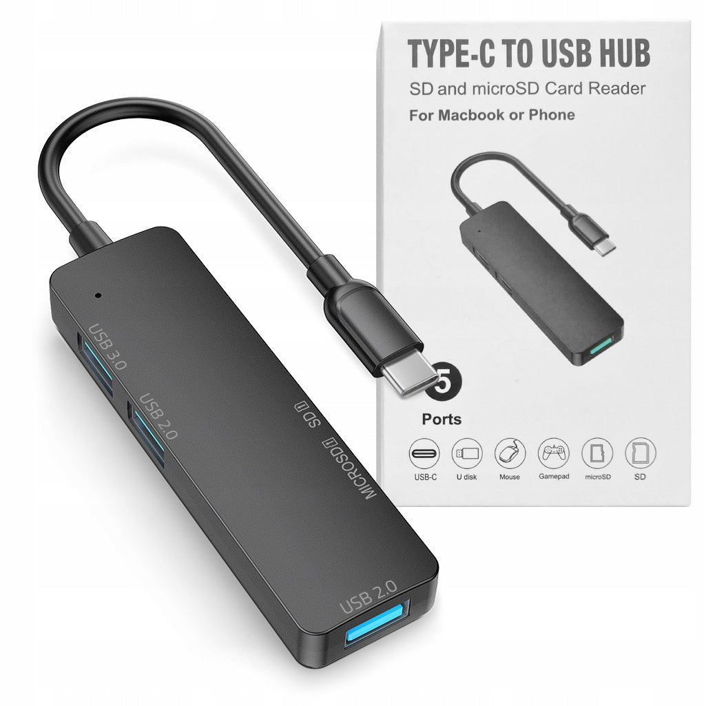 HUB TYPE USB C SPLITTER CARD READER SD MICRO SD