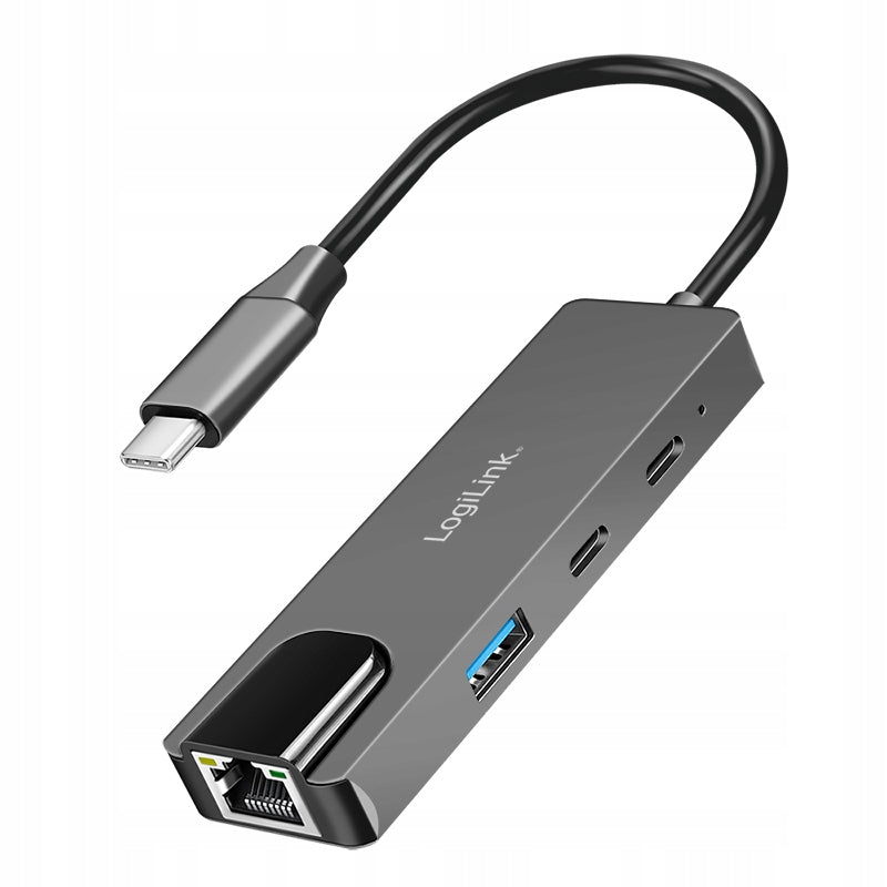 HUB USB C 3 Ports RJ45 NETWORK ADAPTER LogiLink Thunderbolt ETHERNET 2.5Gbs