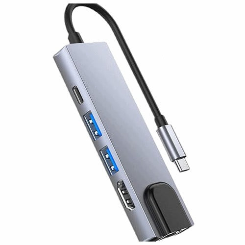HUB USB C 5IN1 DOCKING STATION 4K ETHERNET CHARGING 87W FOR LAPTOP