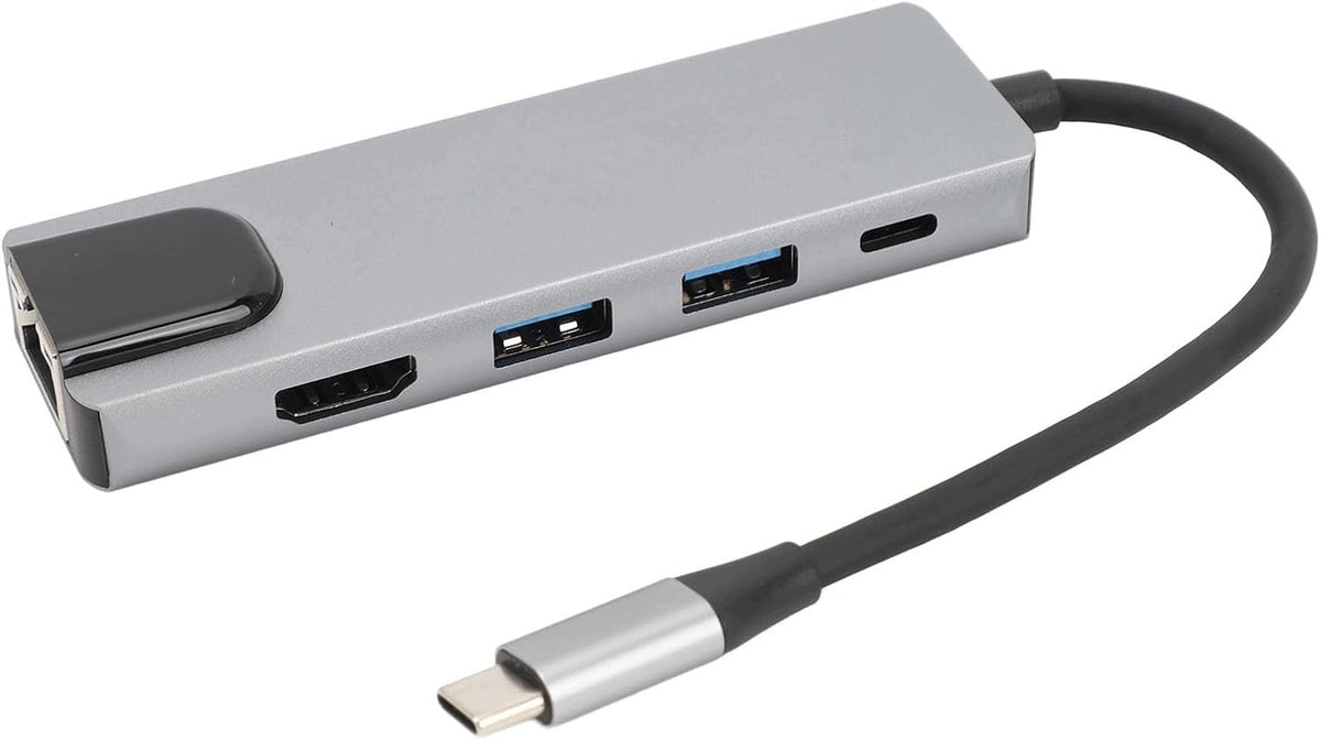 HUB USB-C 5W1 4K HDMI RJ45 USB3.0 PD DOCKING STATION