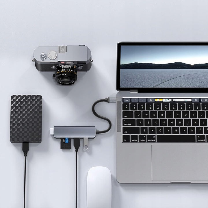 HUB USB-C SPLITTER ADAPTER 5in1 microSD TF USB 3.0 MacBook Packaging status original