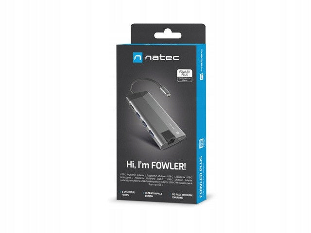 HUB USB Natec Fowler Plus Multiport PD USB HDMI RJ45 USB-C SD MicroSD Manufacturer Natec