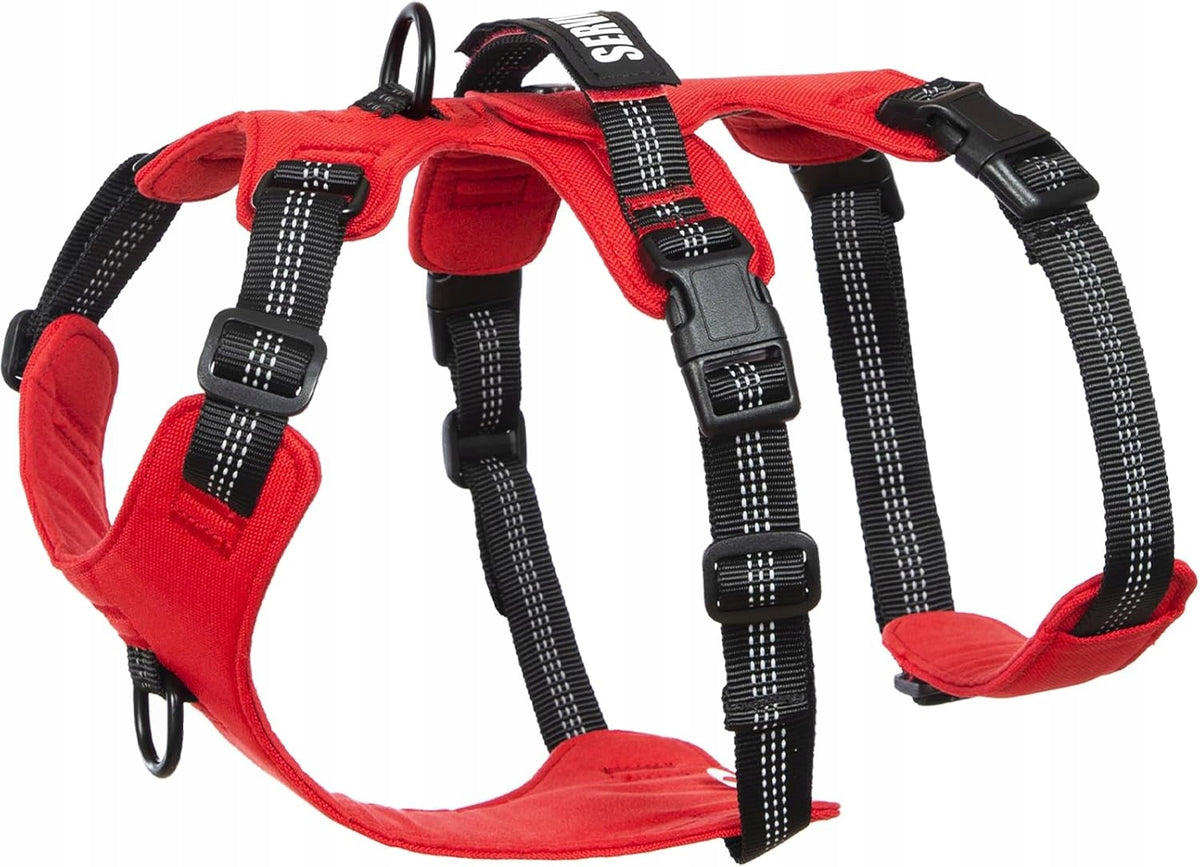 HUNTBOO Dog Harness Adjustable Reflecting Light Red L
