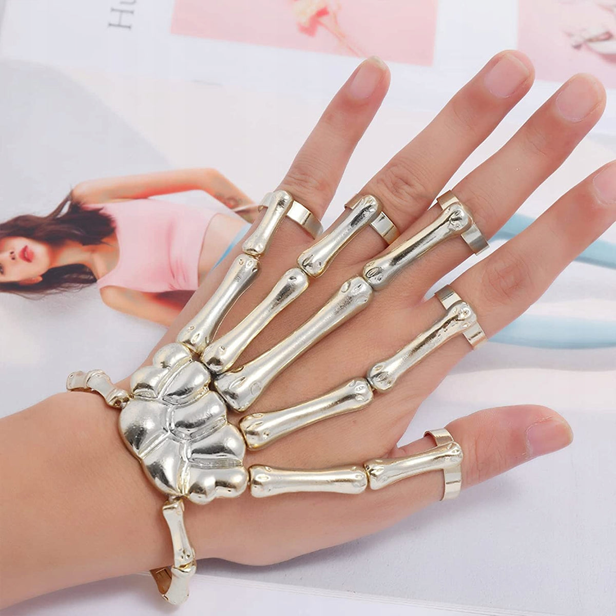 Halloween Skeleton Bracelet Color white