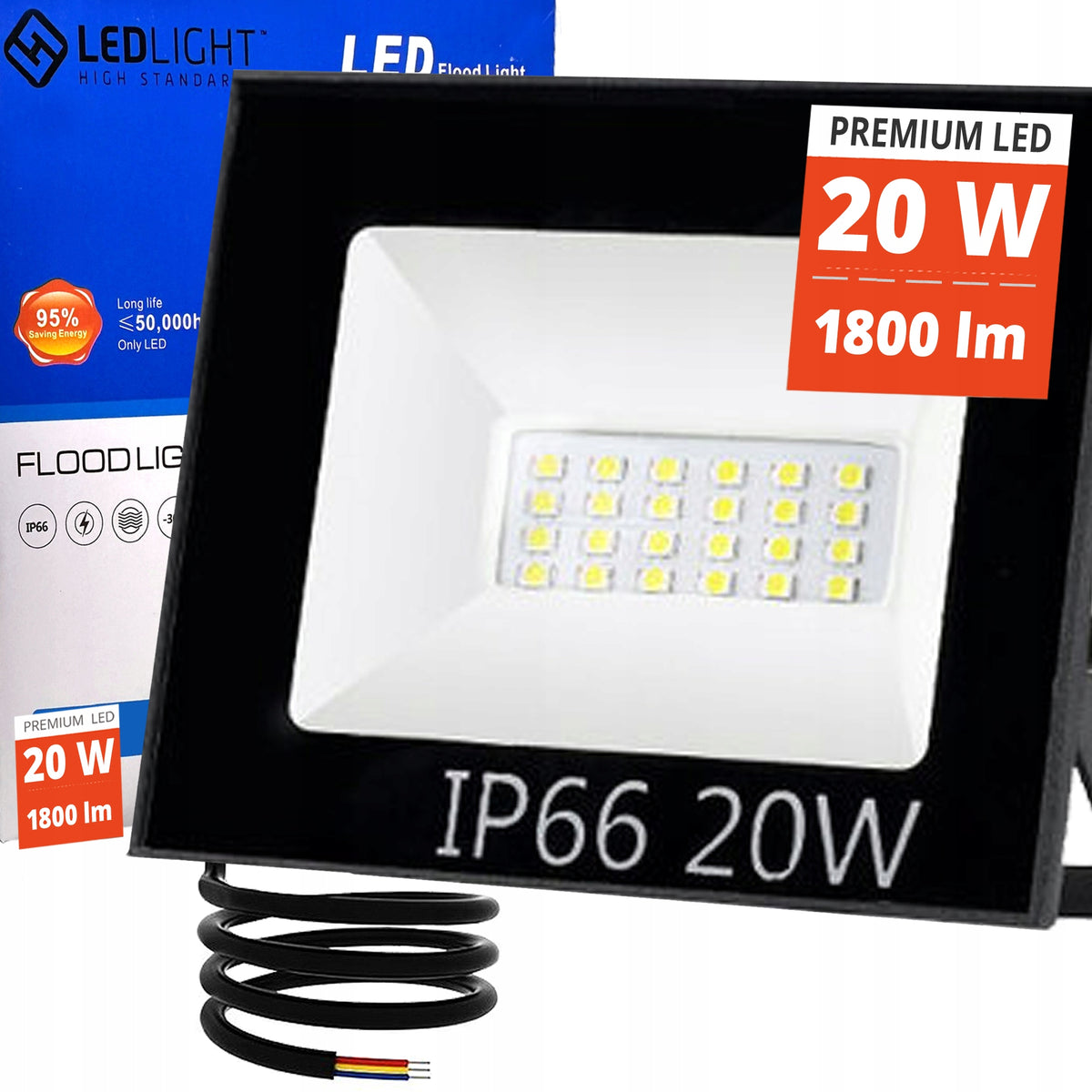 Halogen Headlight Work Lamp LED Floodlight Waterproof Lighting 20W