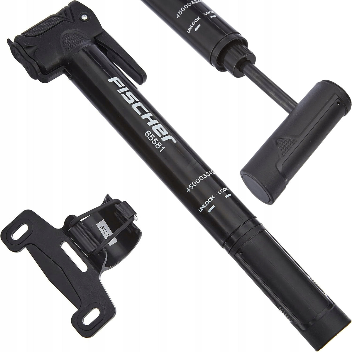 Handheld Bicycle Pump with Handle TWO PUMPING MODES 8 BAR Fischer