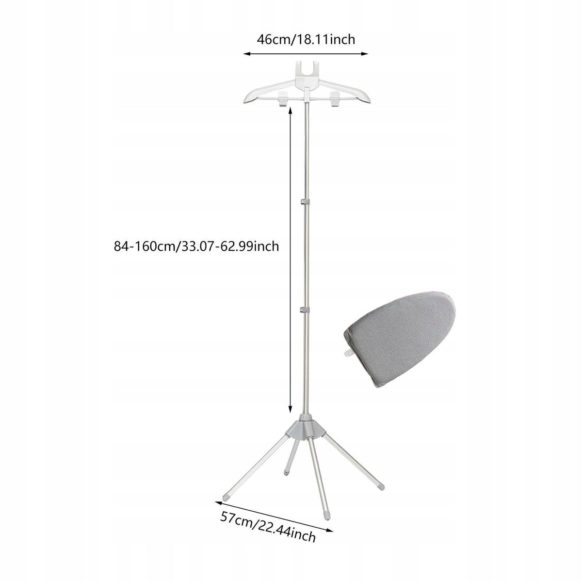 Handheld Garment Steamer Rack with Ironing Glove for Overcoat Vest Gray Packaging status original