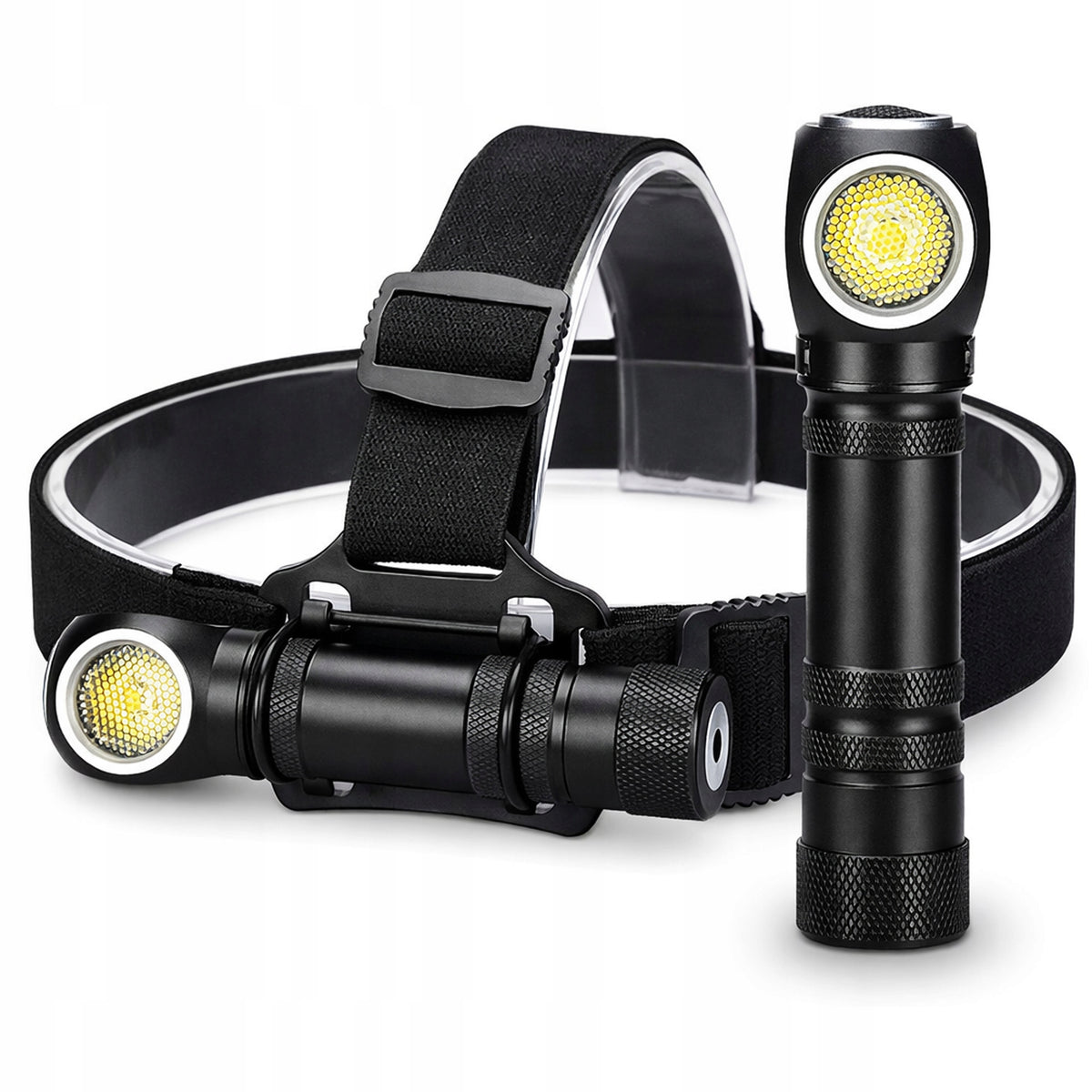 Headlamp Bicycle Headlamp LED 2in1 Flashlight Hand Lamp 3 Working Modes Packaging status original