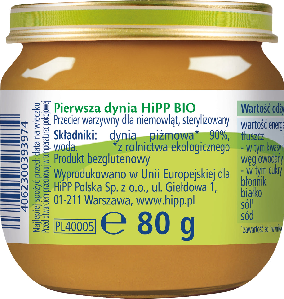 HiPP BIO First pumpkin dinner 80g Packaging status original