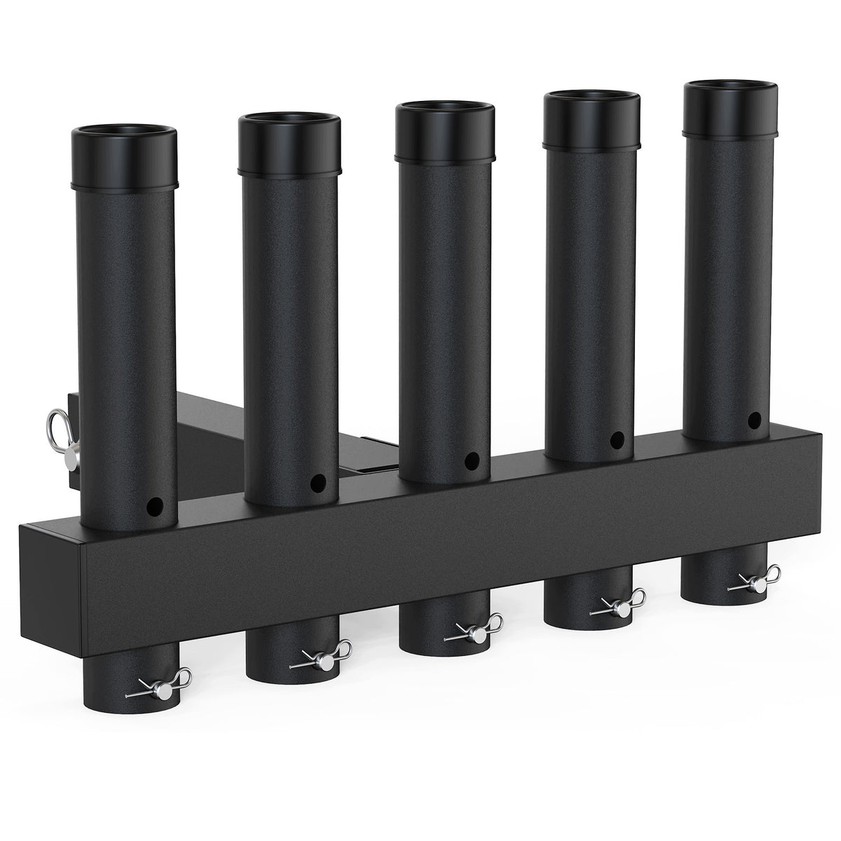 Hitch Mount Fishing Rod Holder for 5cm Receiver, 5 Rods, Black