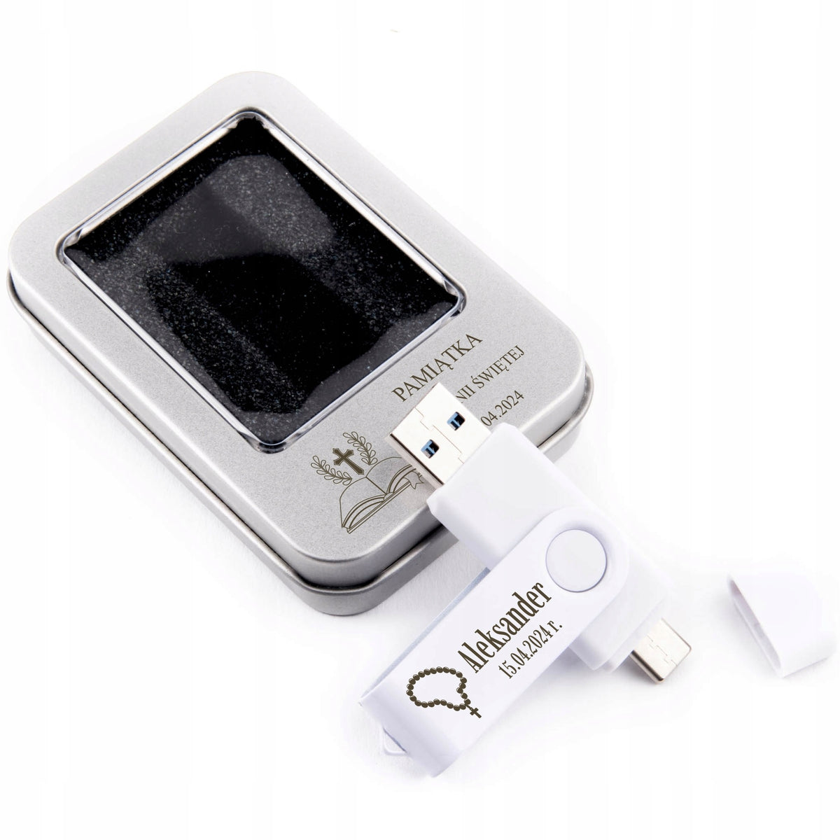 Holy Communion Flash Drive 8GB 2.0 USB-C WITH BOX Communion ENGRAVING