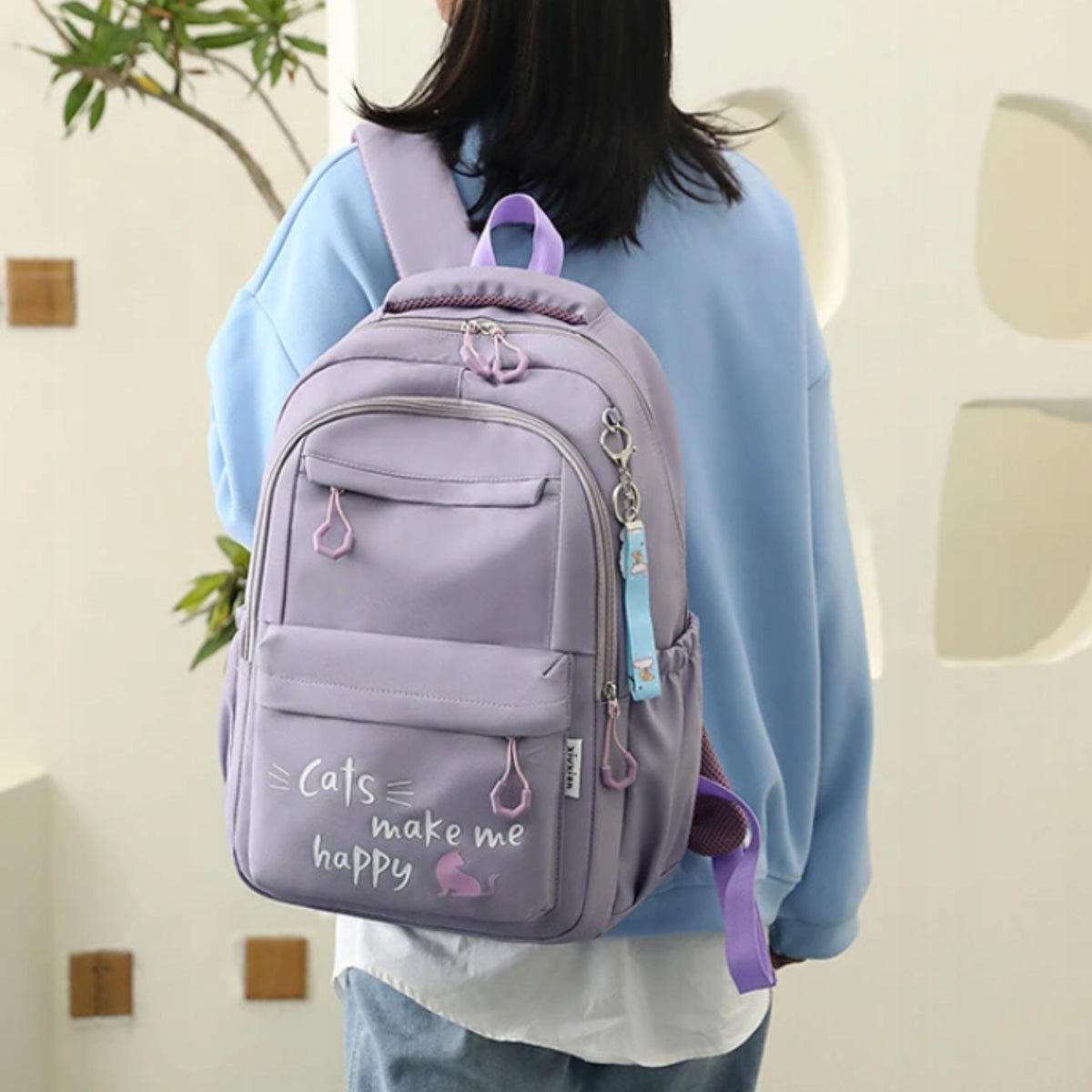 HomeDesign Multi-Chamber School Backpack Purple Manufacturer code DG-PL-FIO-21
