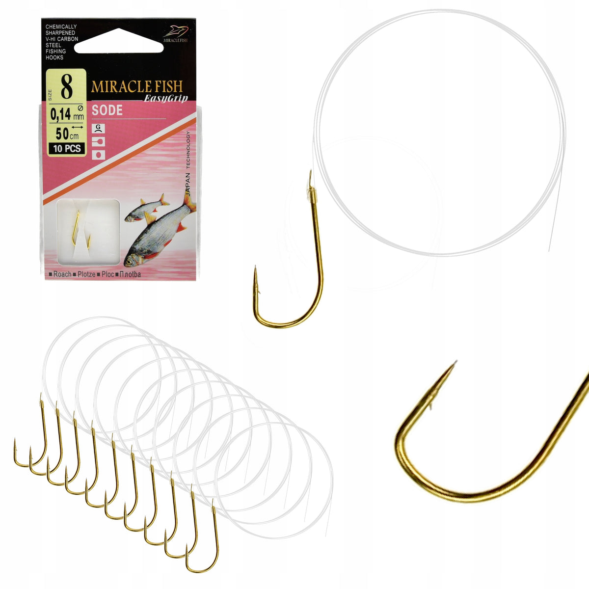 Hooks TIED SODE Leaders READY 10 PCS r 8