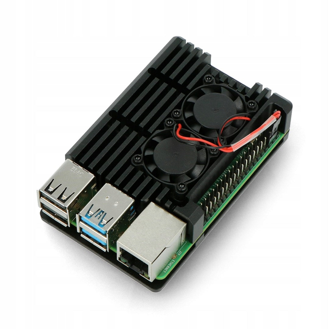 Housing - heat sink for Raspberry Pi 4 with fan black