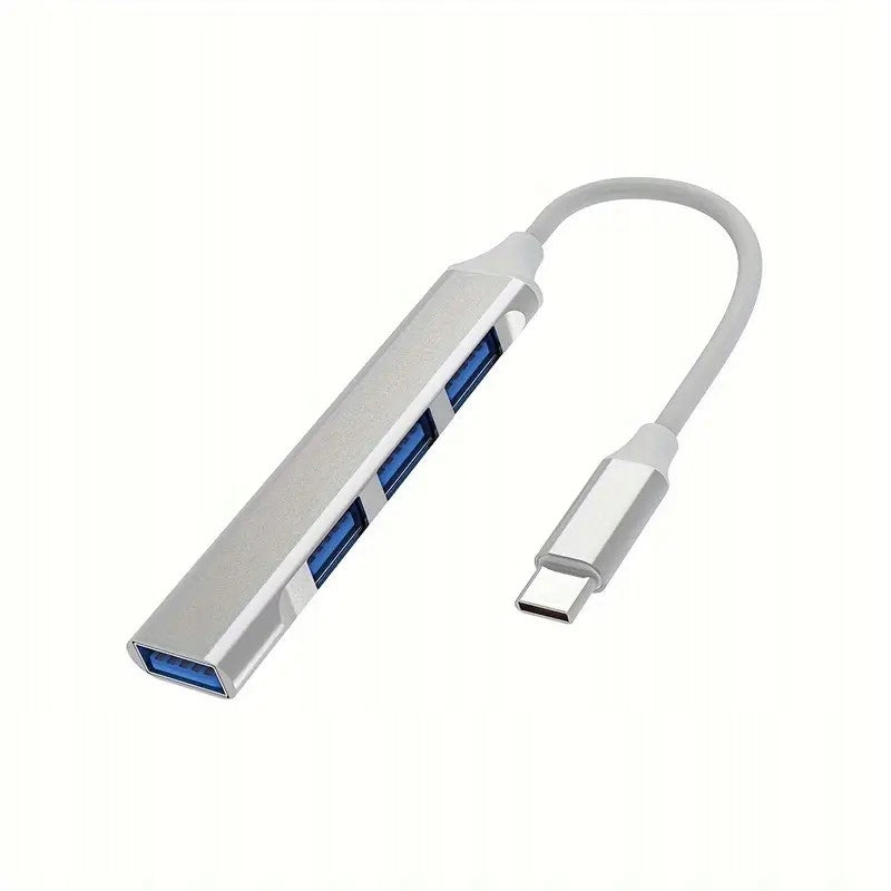 Hub Adapter Splitter Computer Laptop Phone USB Type C / 4 x USB Silver