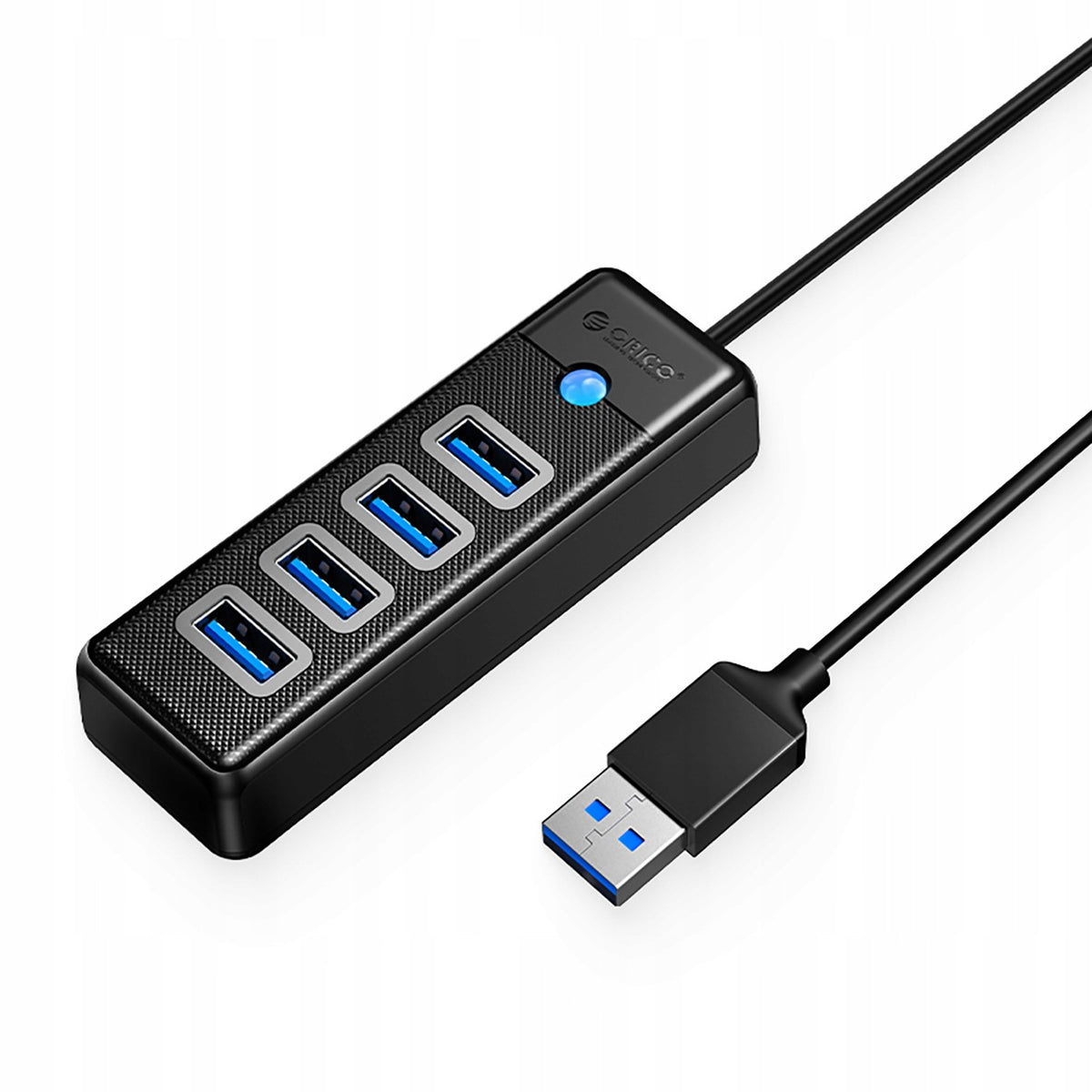 Hub USB 3.0 Orico 4x USB-A black compact splitter for PC
