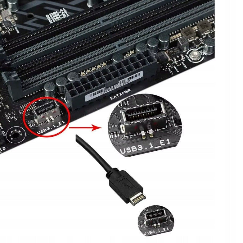 Hub USB C USB Type-C Rear Panel with Type-E Port 30 cm HERRING Packaging status original