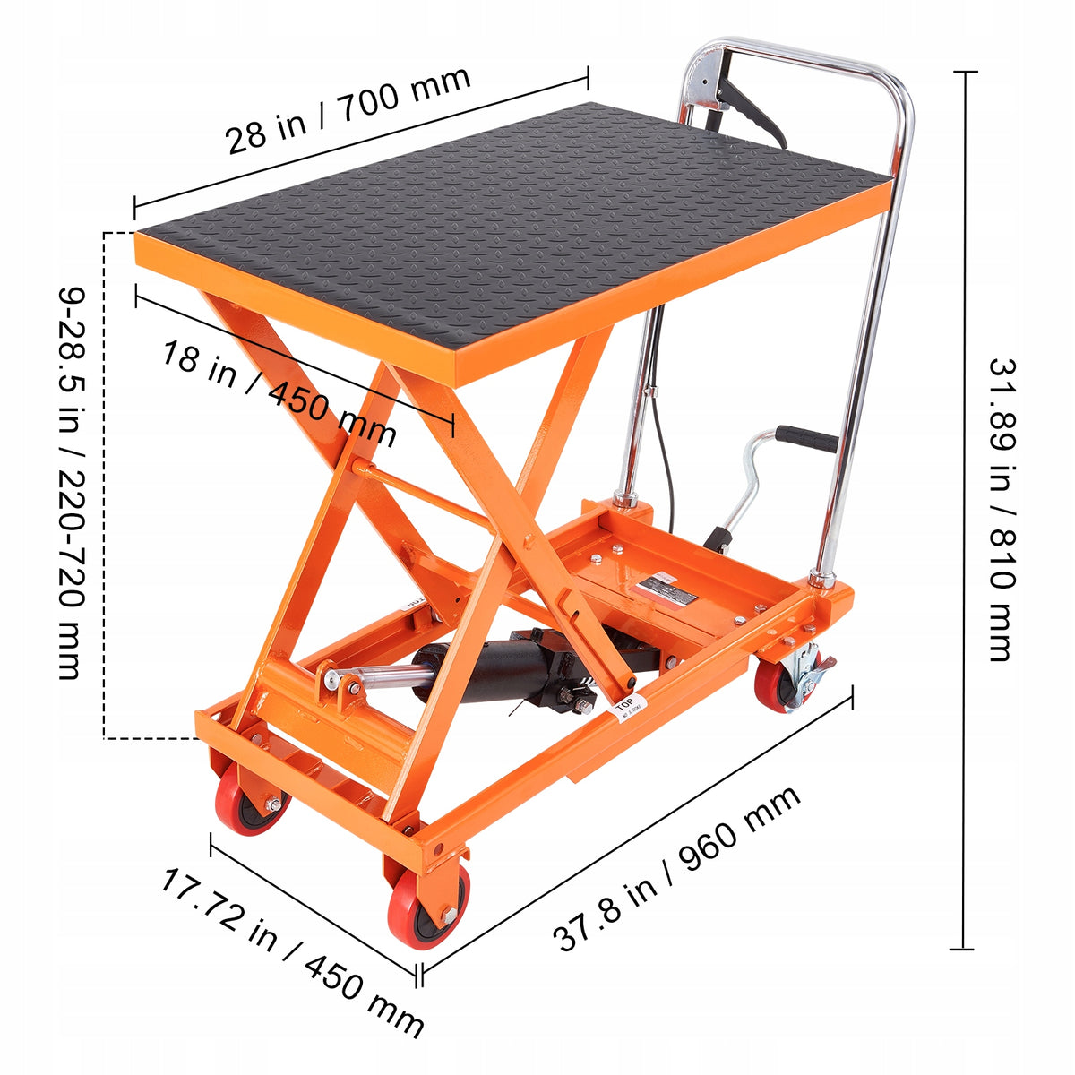 Hydraulic Table 22-72CM Load Capacity 227KG Single Scissors Lifting Table Manufacturer code DJYYSJPTC