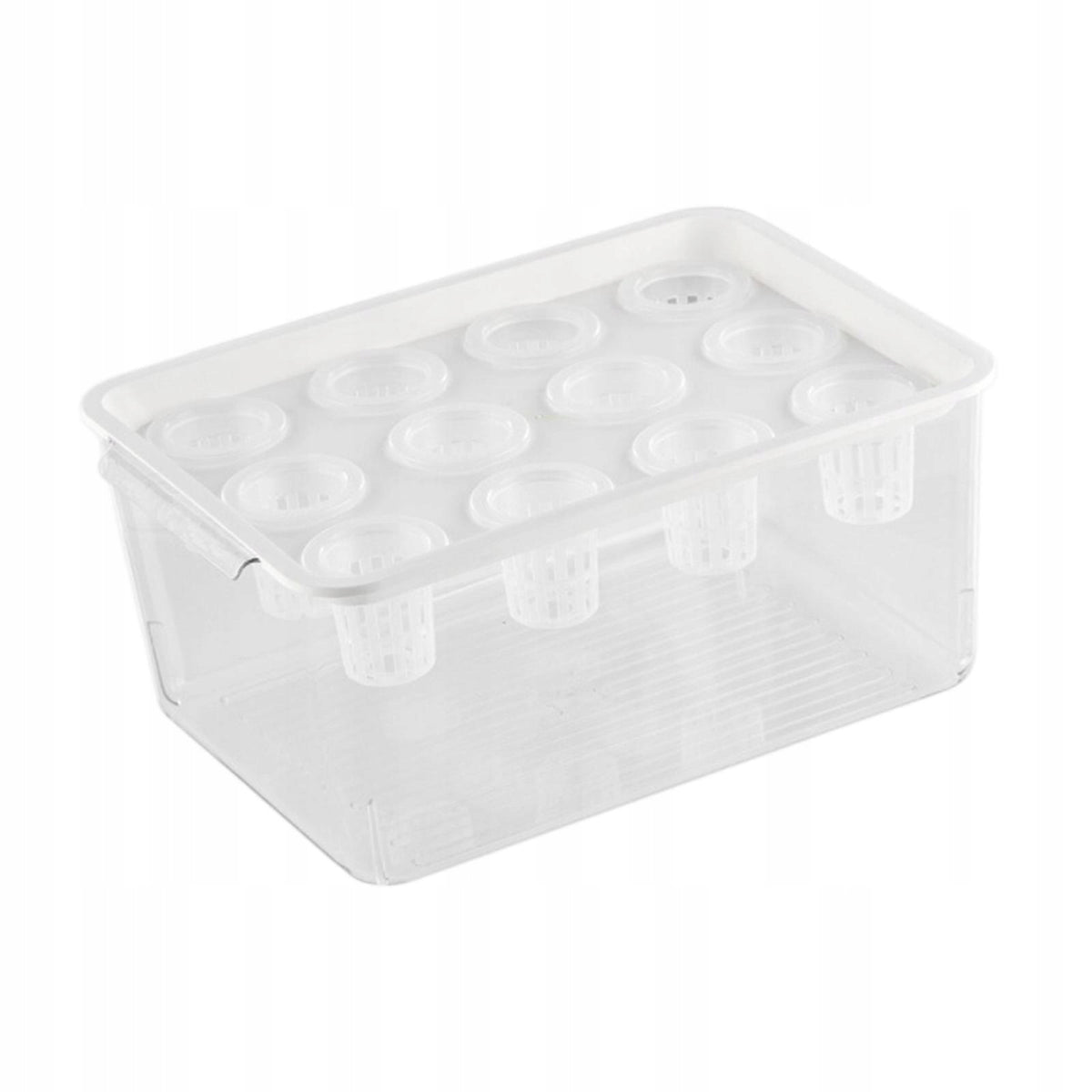 Hydroponics Grower Kit 12 Hole Easy to Use Container Sturdy White Lid