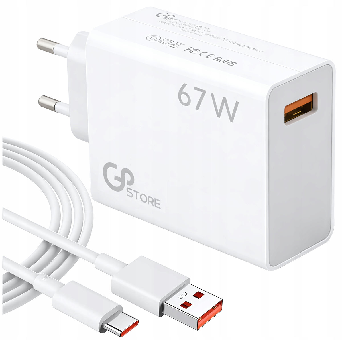 HyperCharge 67W Fast Charger + USB-C 6A 1M Cable