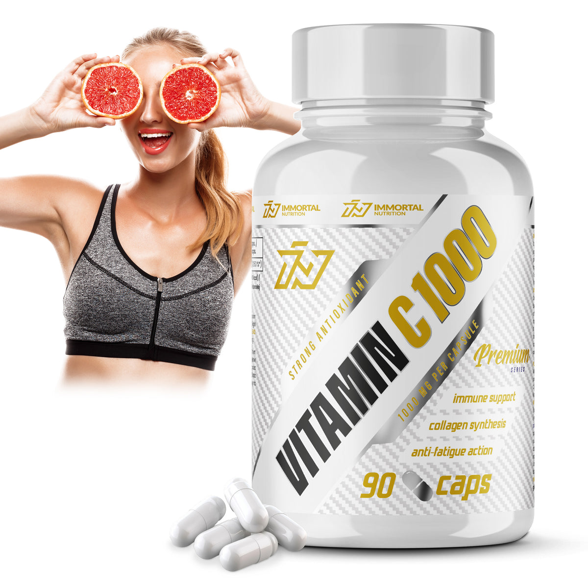 IMMORTAL VITAMIN C 1000mg 90caps STRONG IMMUNITY