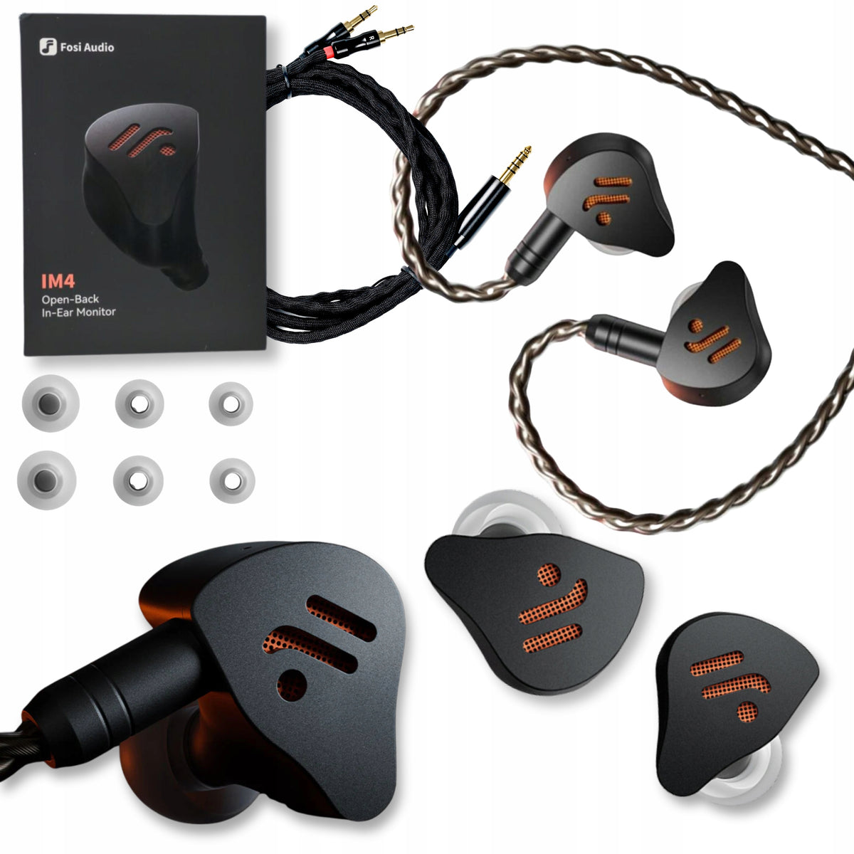 IN-EAR HEADPHONES WIRED IN-EAR BLACK FOSI AUDIO IM4 HI-RES 10MM Packaging status original